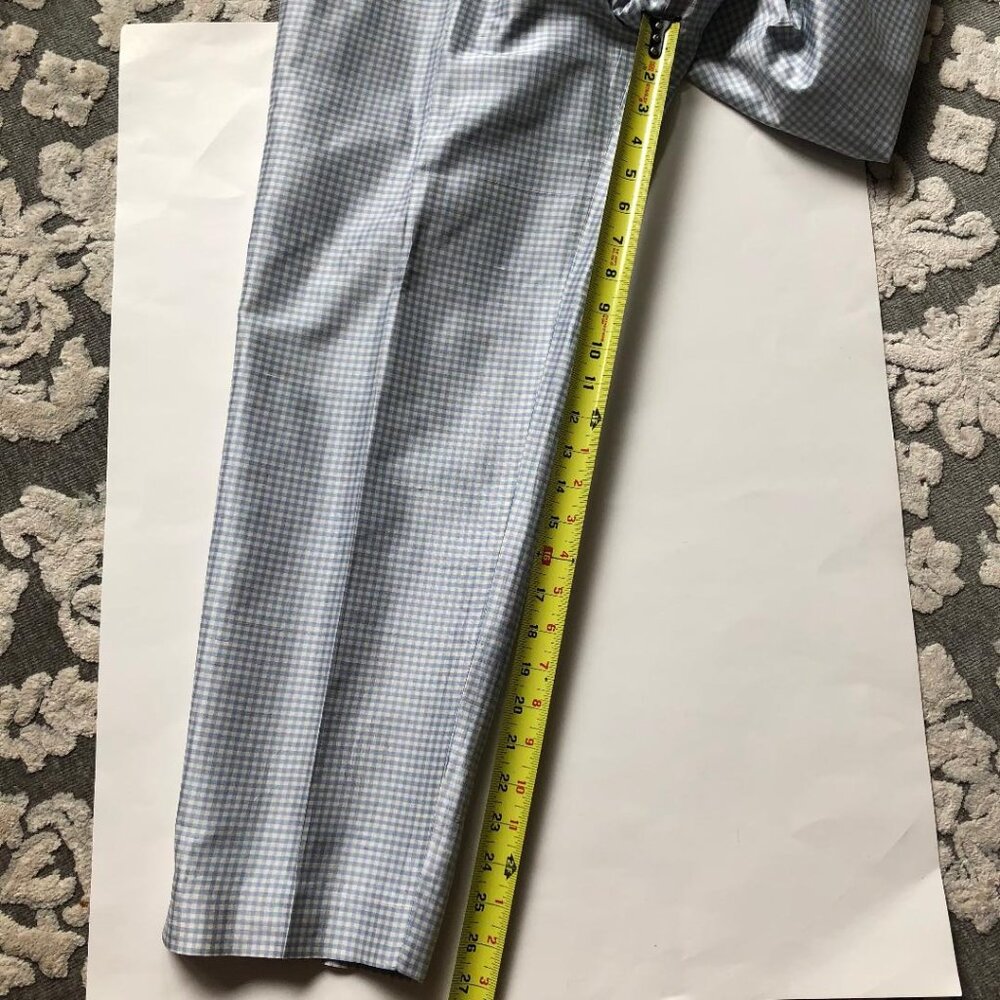 JG Hook 100% silk women’s trousers, fully lined, blue & white gingham Sz 10 - Picture 4 of 4